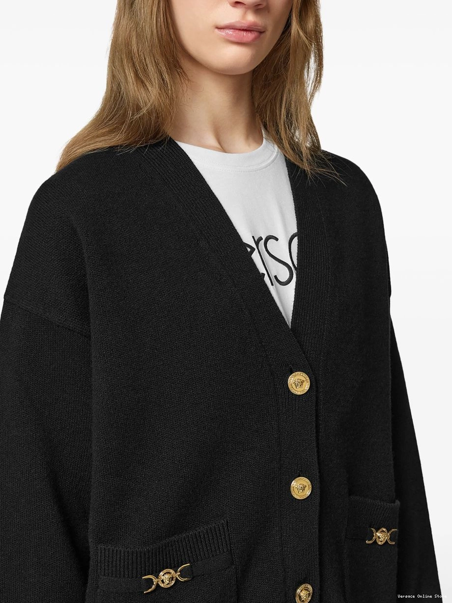 Affordable Versace cardigan Medusa-plaque V-neck Women 0707